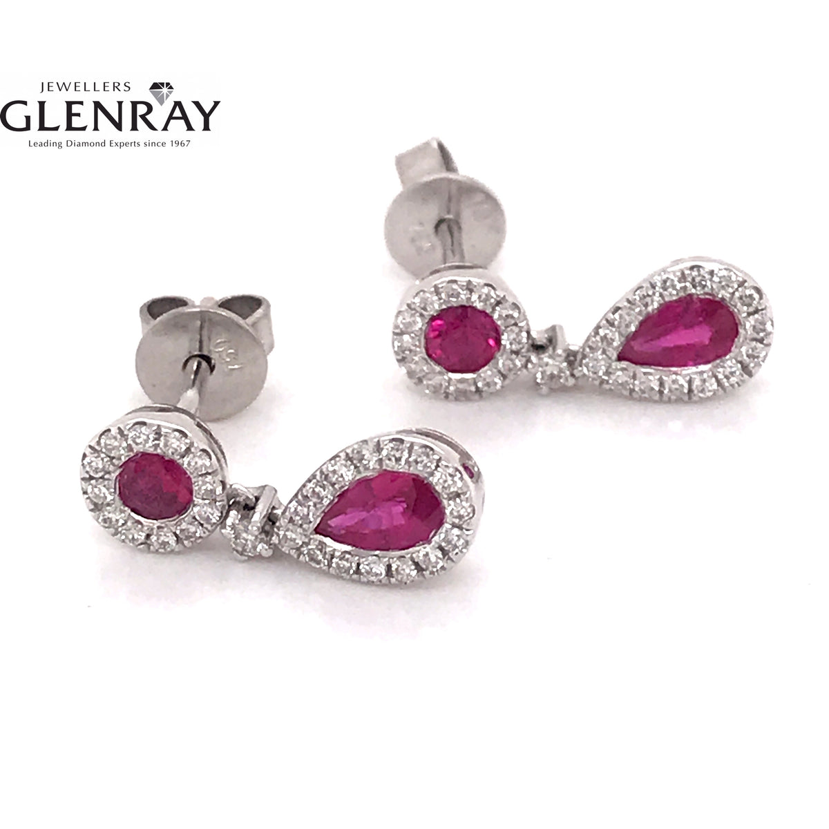 BUNDLE store for Jilliganstreasures- 10kWhite Gold Diamond Earrings & 10k Ruby Ring