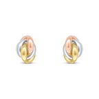 9ct Yellow, White And Rose Gold Polished Finish Oval Fancy Knot Stu