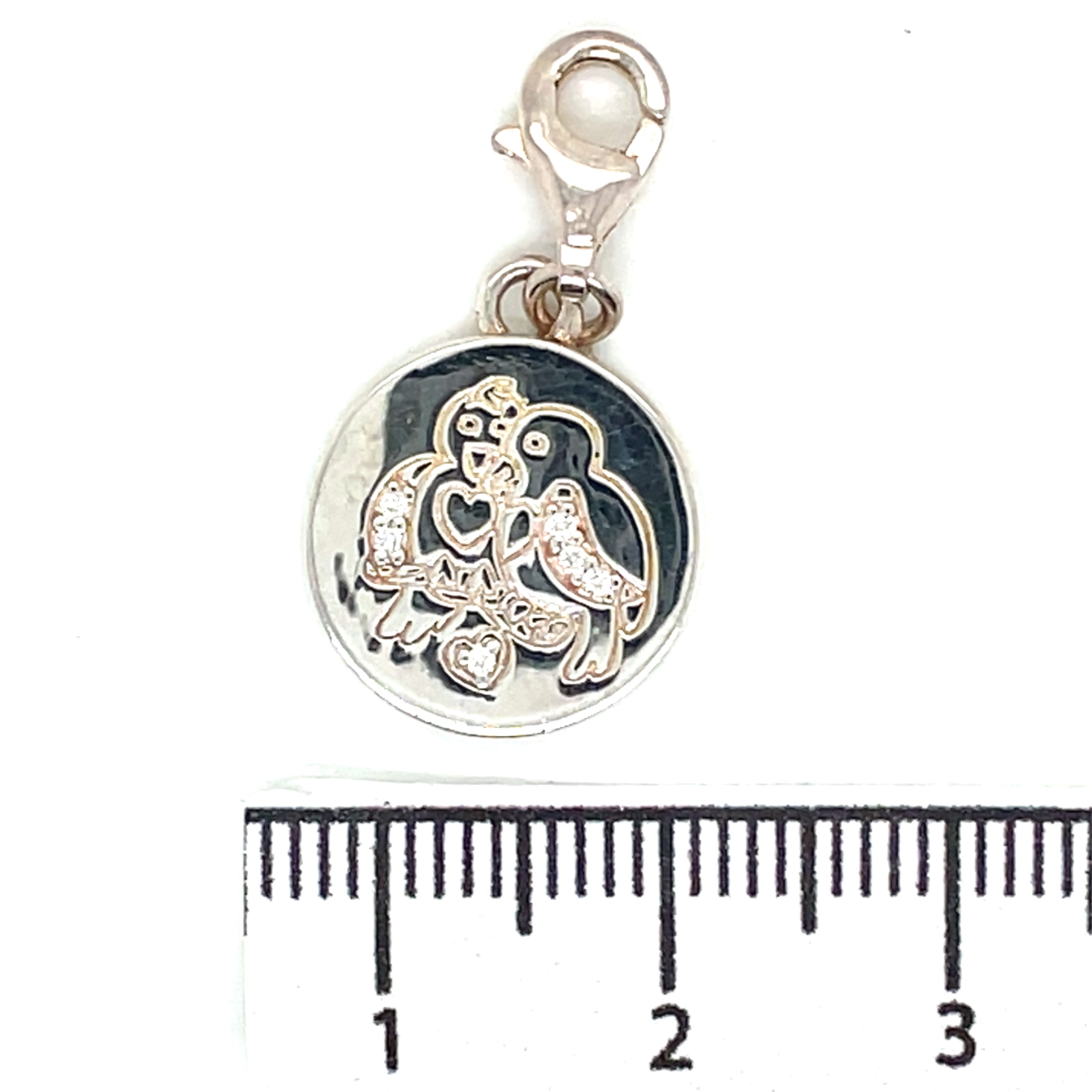 Thomas Sabo Silver and Cubic Zirconia Lovebirds Charm