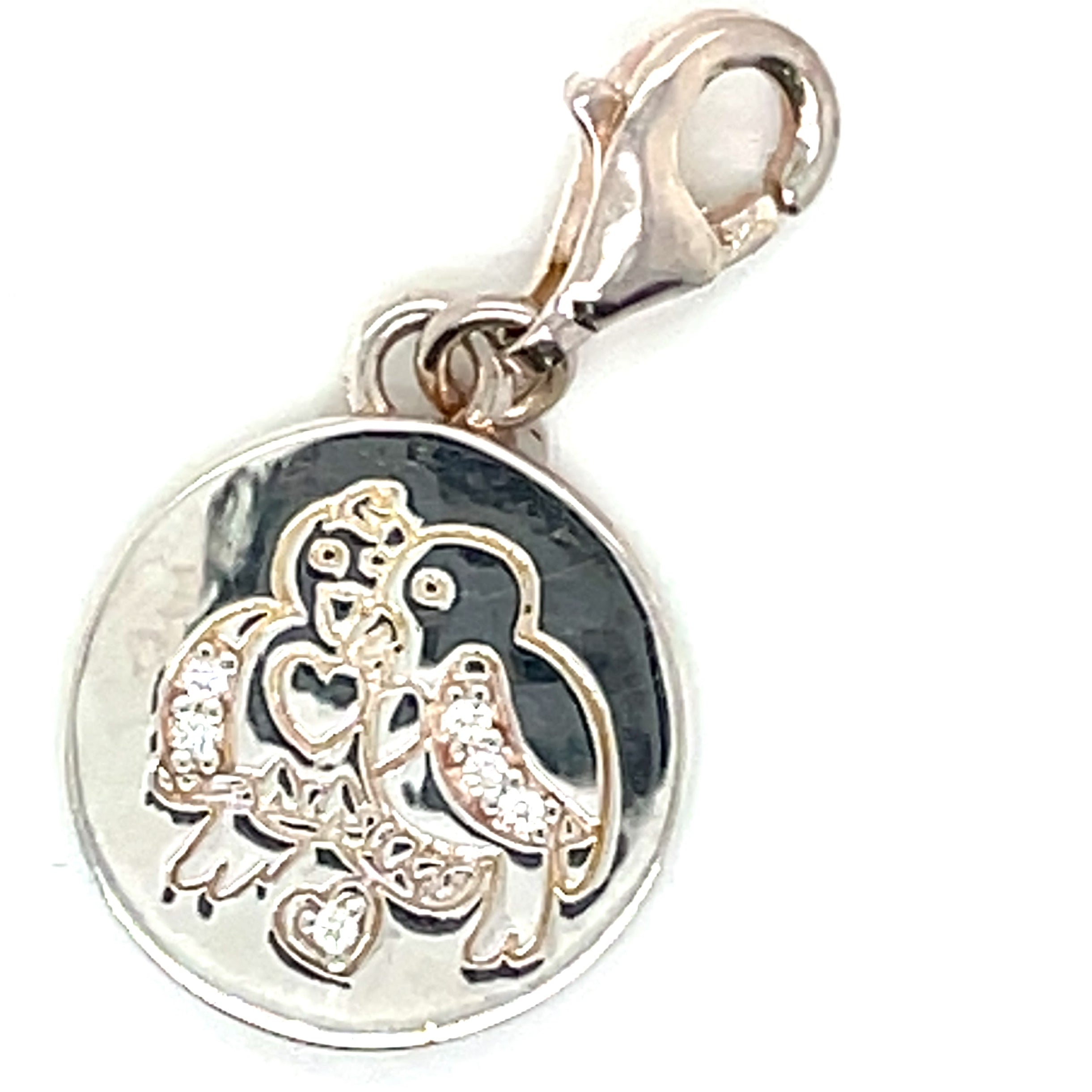 Thomas Sabo Silver and Cubic Zirconia Lovebirds Charm