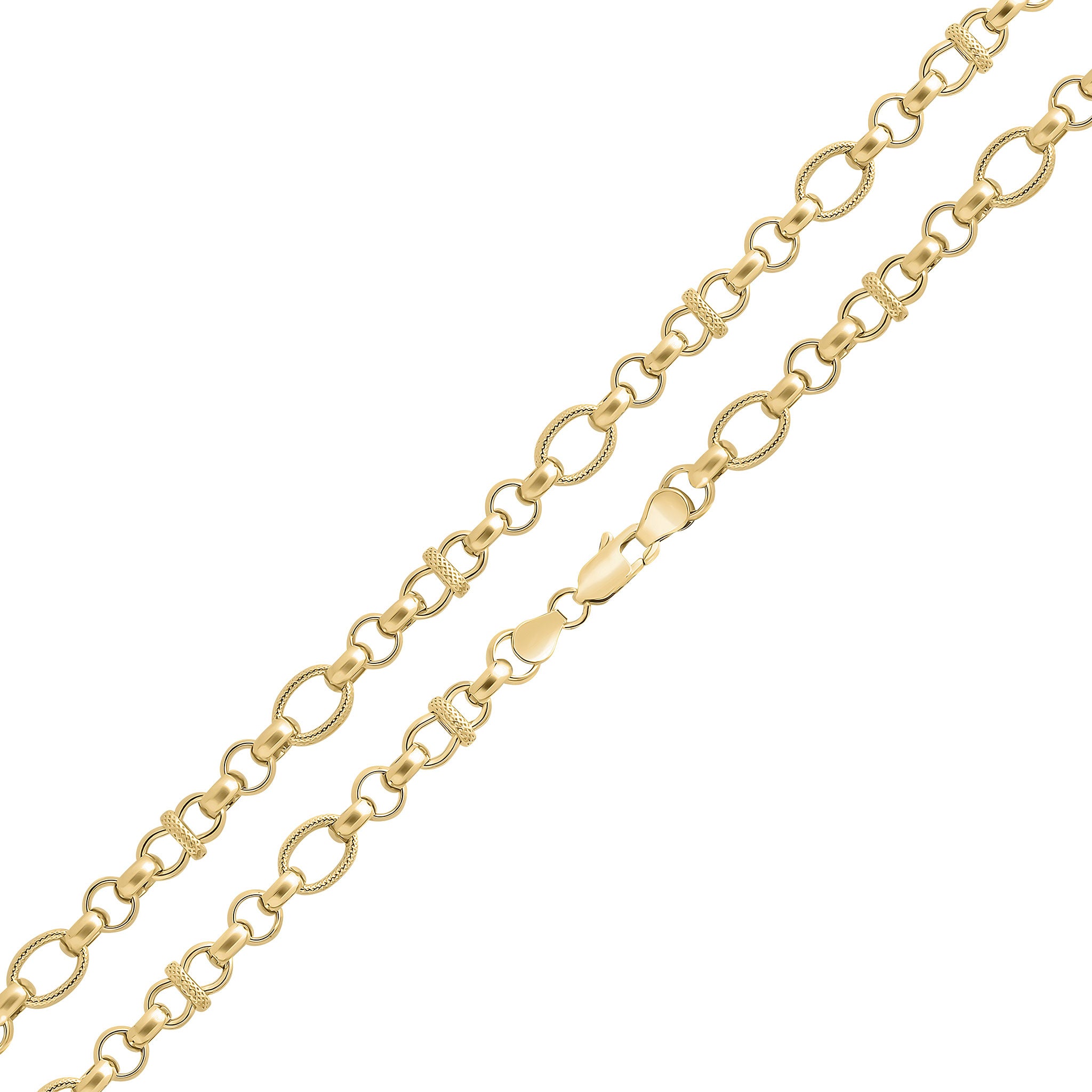 9ct Yellow Gold Handmade 5mm Multi Bel 7.5
