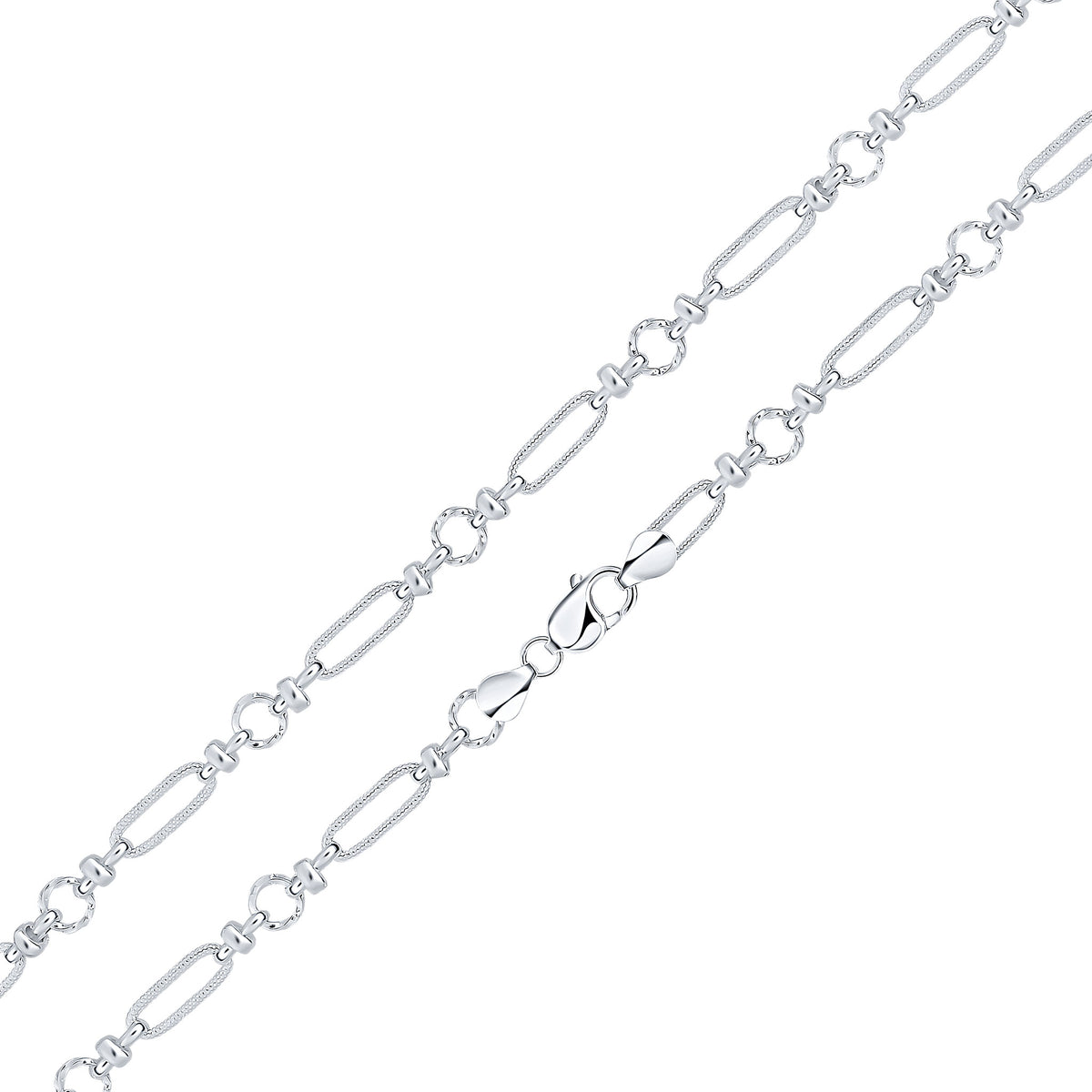 Silver 8mm Textured Long Oval 1