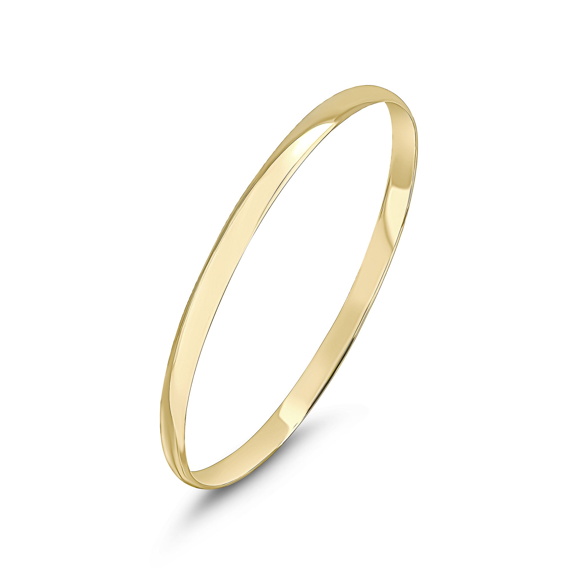 9ct Yellow Gold D Shape Slave Bangle 5mm