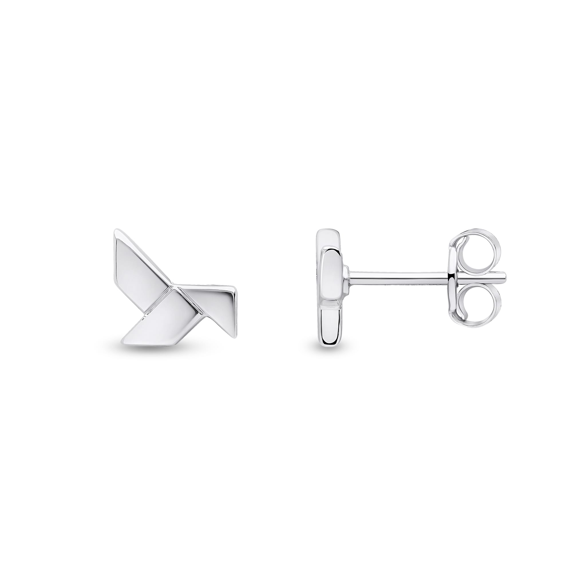 18ct white gold Origami Stud