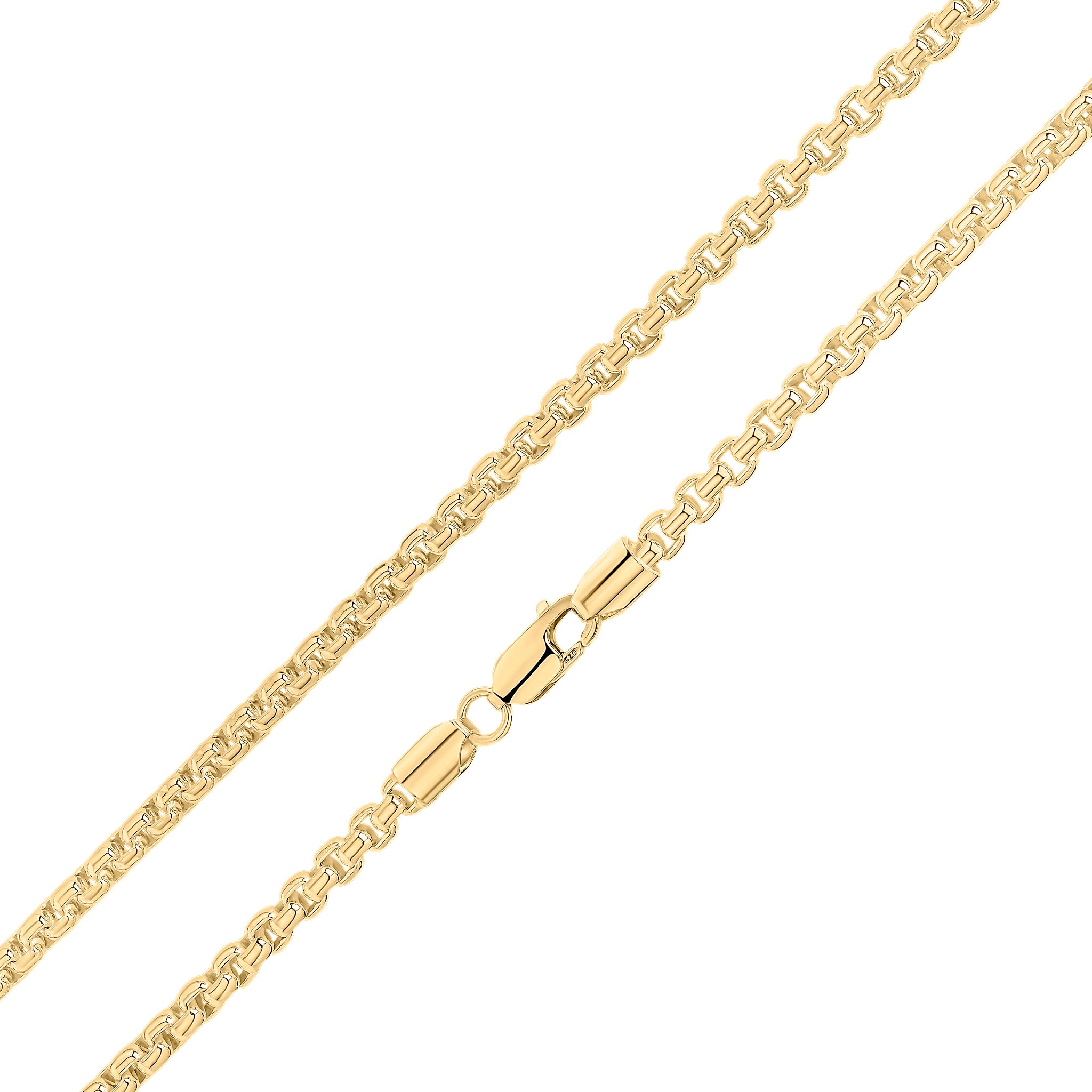 18ct Vermeil Rounded Box Belcher 4mm