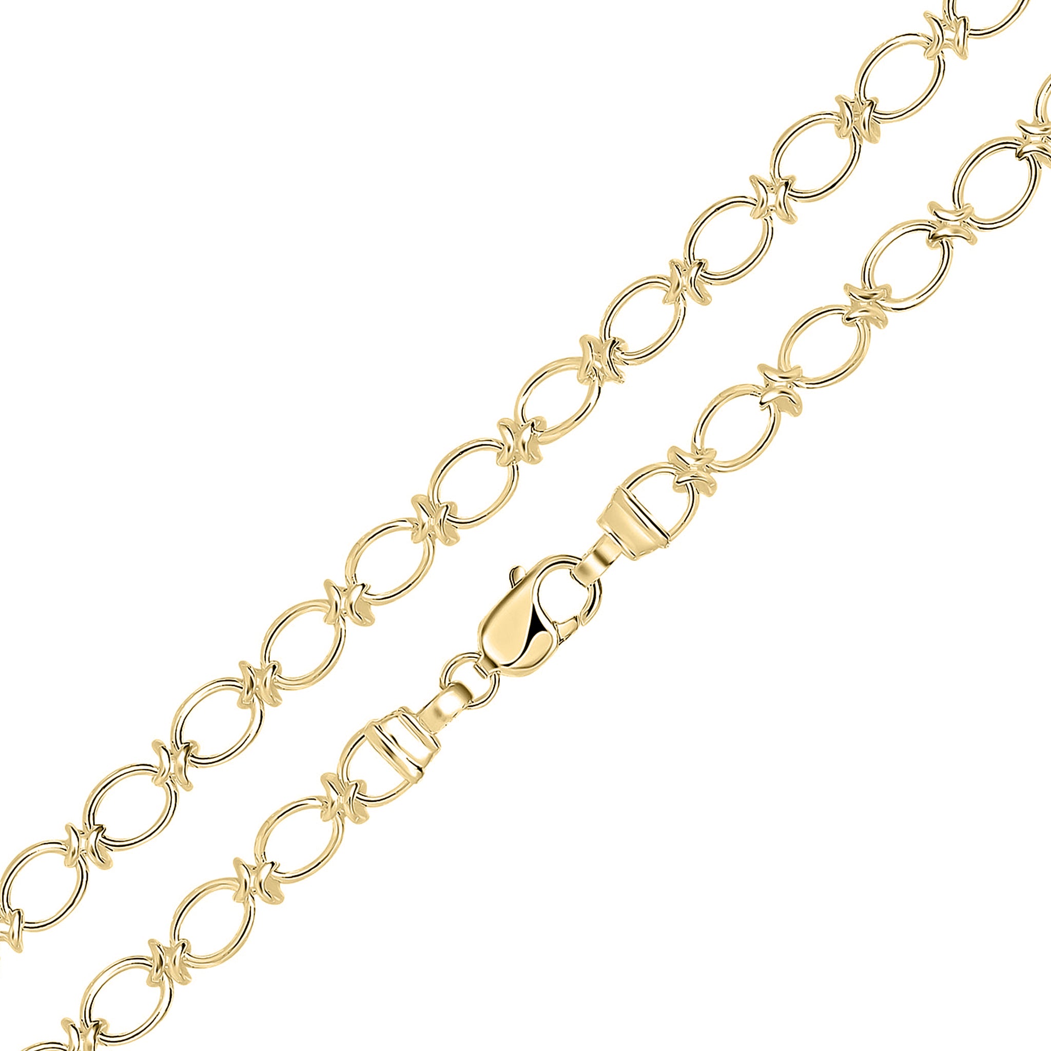 18ct Vermeil 8mm Oval Knot 18"