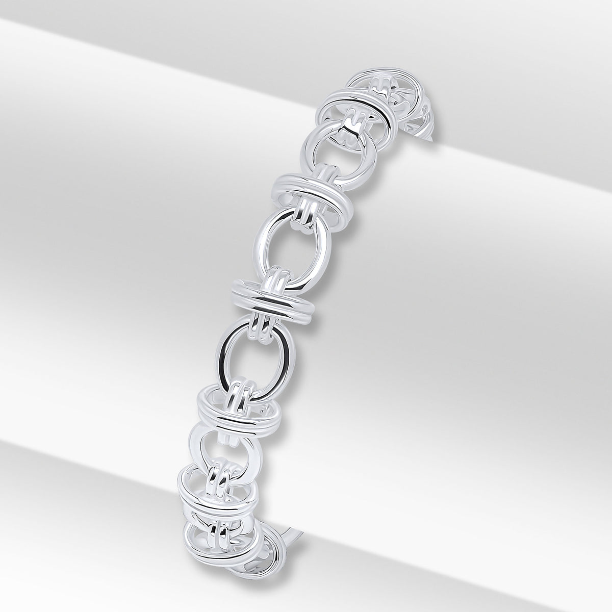 Silver 9mm Oval Double Ring