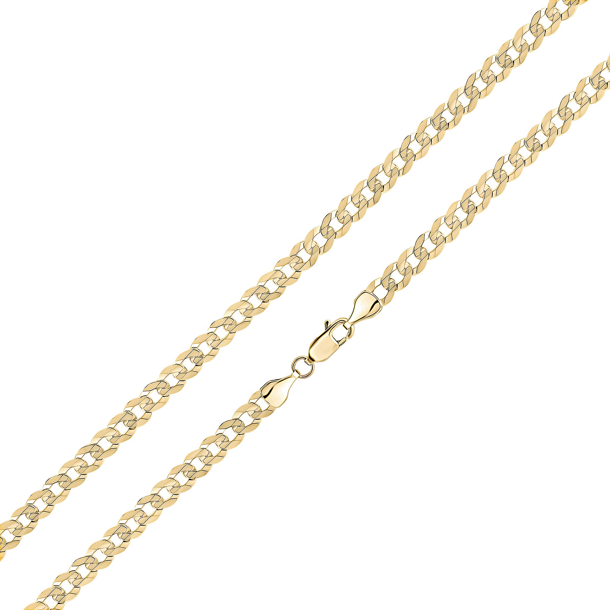 9ct Yellow Gold 4.4mm Flat Curb 22