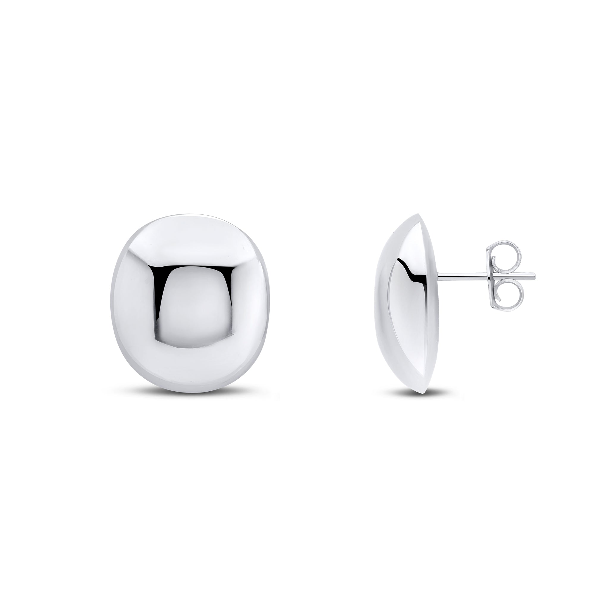 9ct white gold.Larose golde Cush Dome Studs