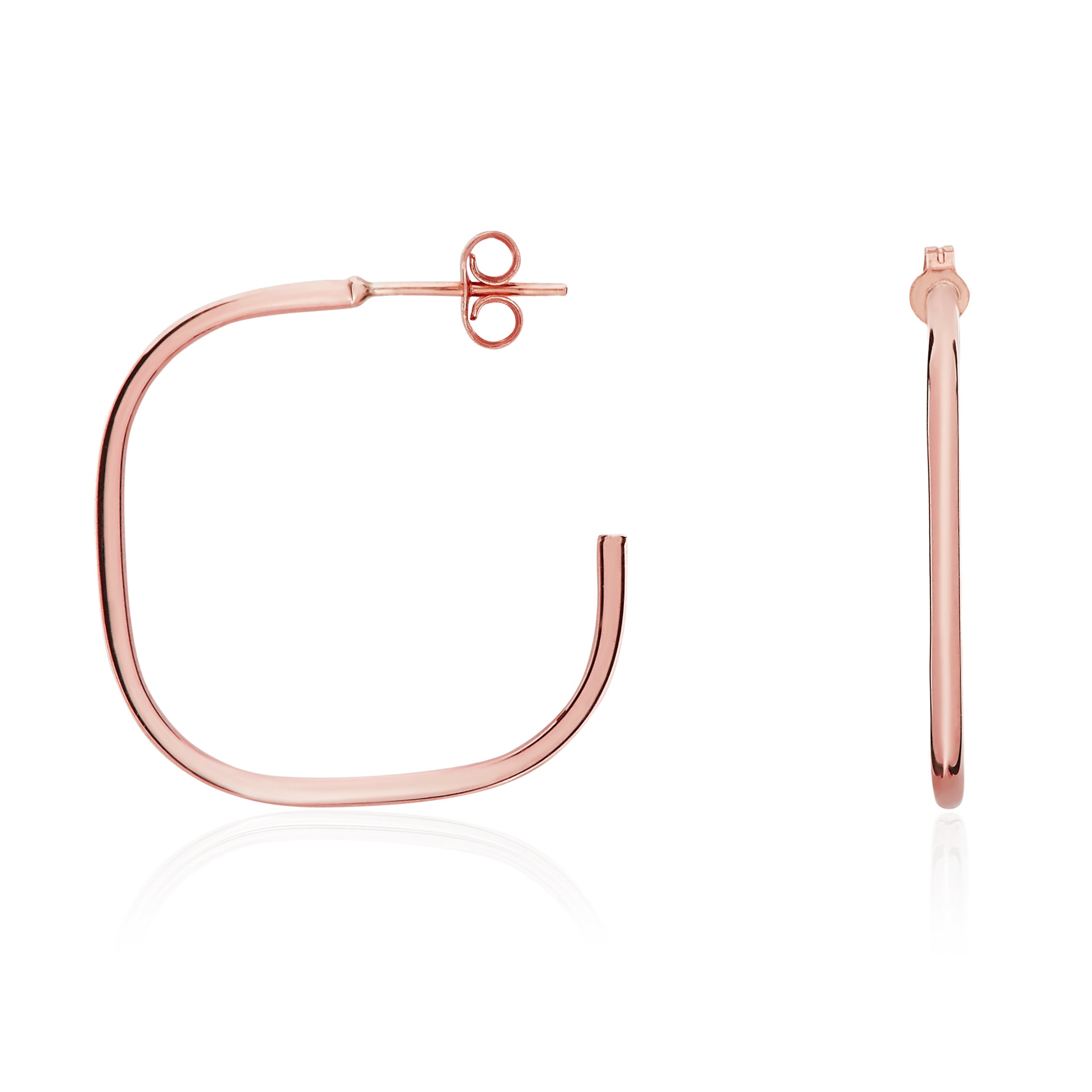 9ct rose gold.Cush.Peg & Scroll Hoop
