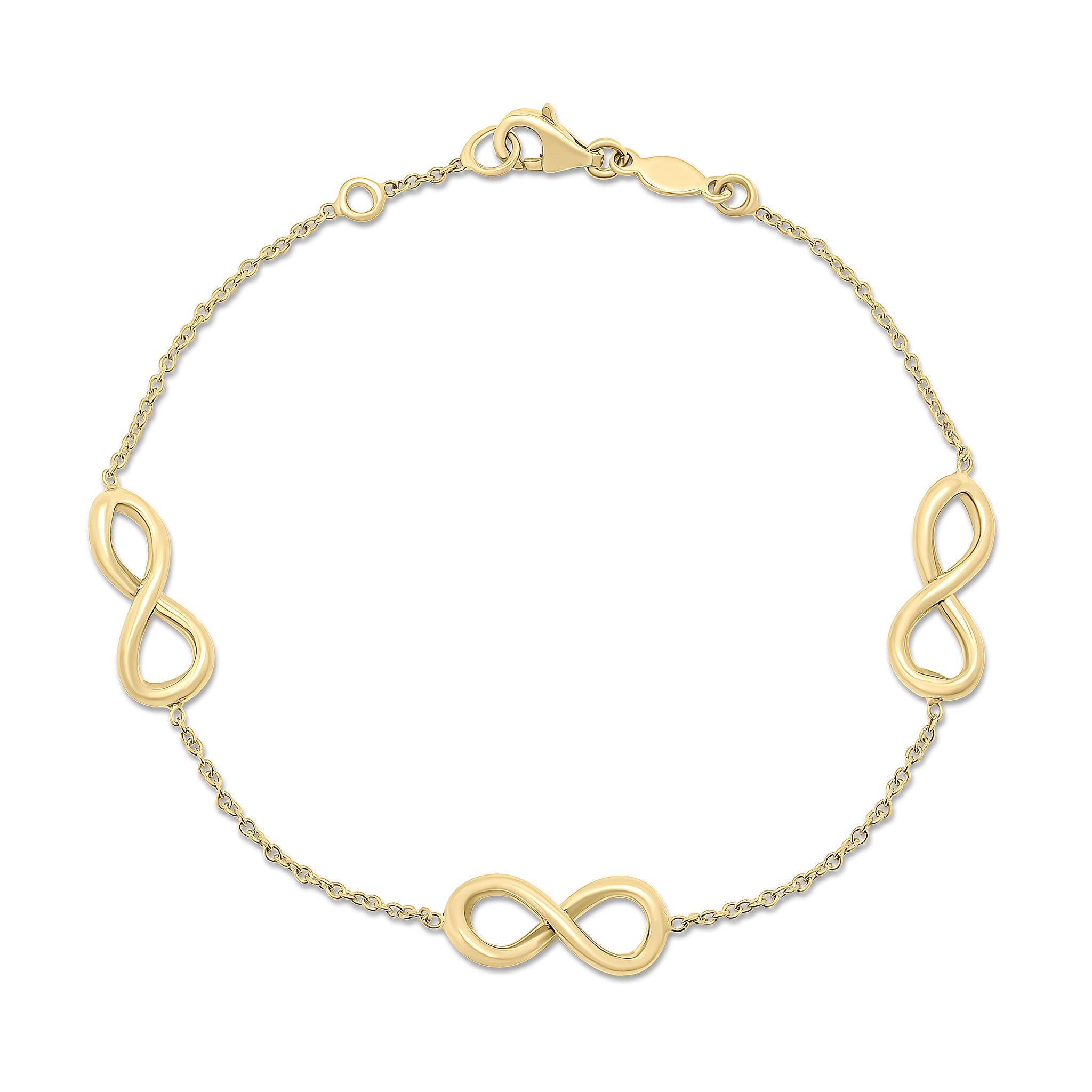 9ct Yellow Gold Chain & Infinity Motif Bracelet