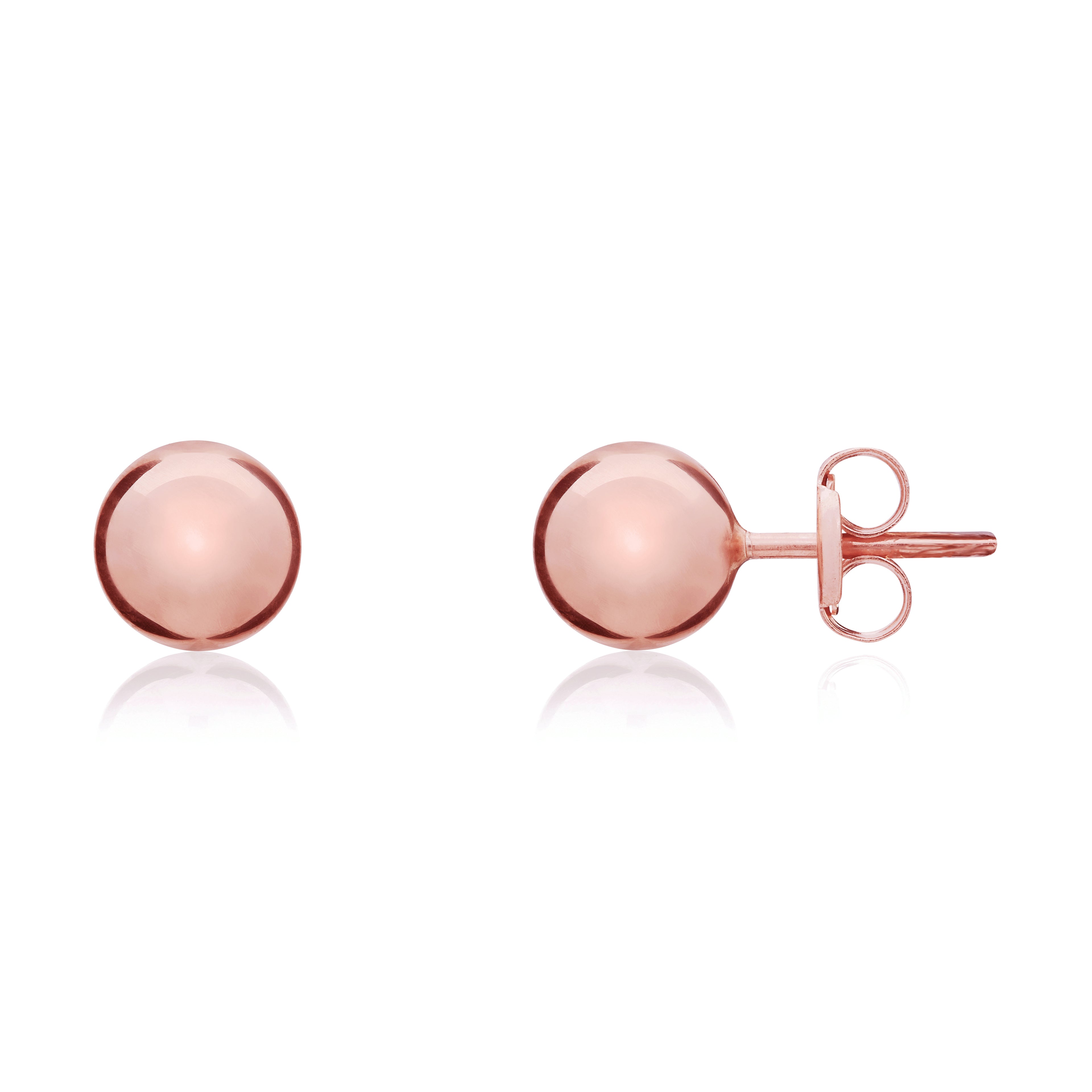 9ct Rose Gold 5mm Polished Ball Studs