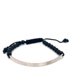 Thomas Sabo Matte Black Bead and Silver ‘Love Bridge’ Bracelet