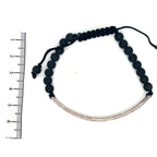 Thomas Sabo Matte Black Bead and Silver ‘Love Bridge’ Bracelet