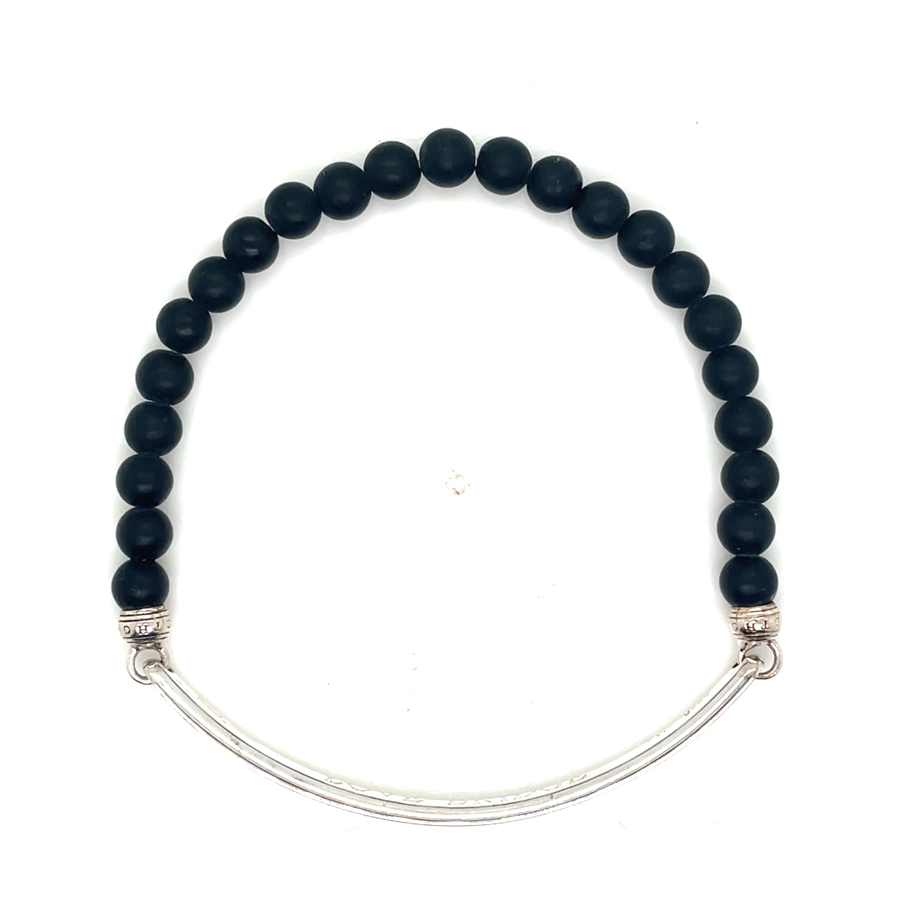 Thomas Sabo Silver Matte Black Obsidian Bracelet