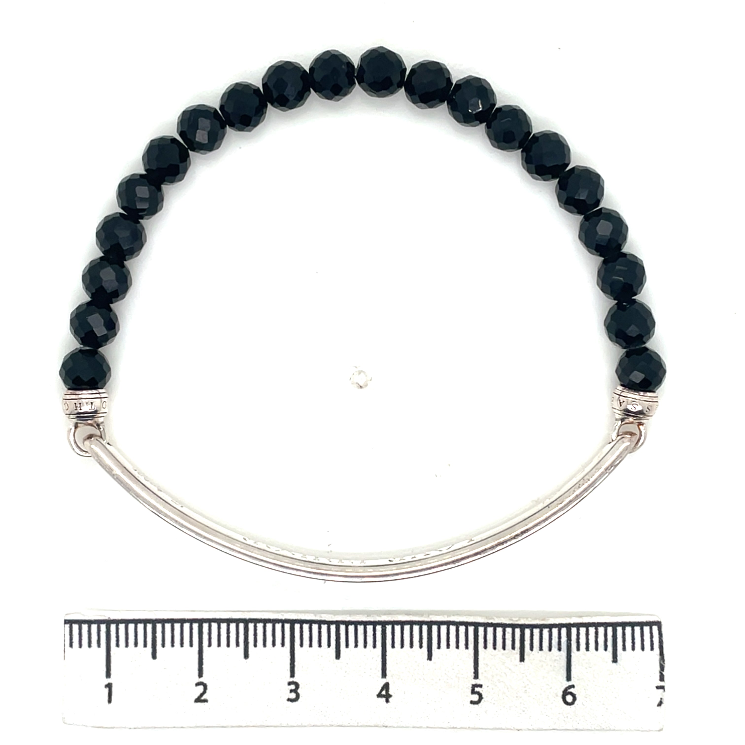 Thomas Sabo Silver Love Bridge Black Obsidian Bracelet