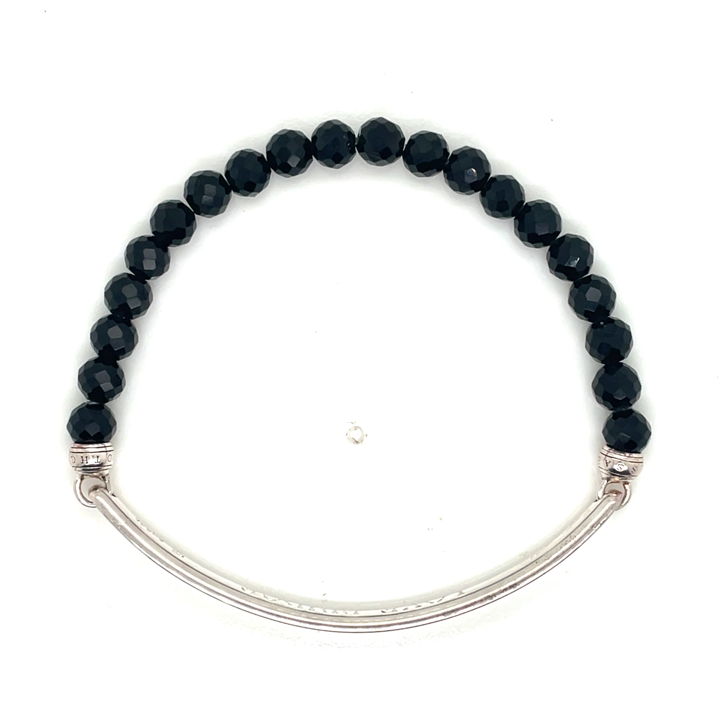 Thomas Sabo Silver Love Bridge Black Obsidian Bracelet