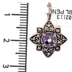 Thomas Sabo Purple Stone and Silver Flower Pendant