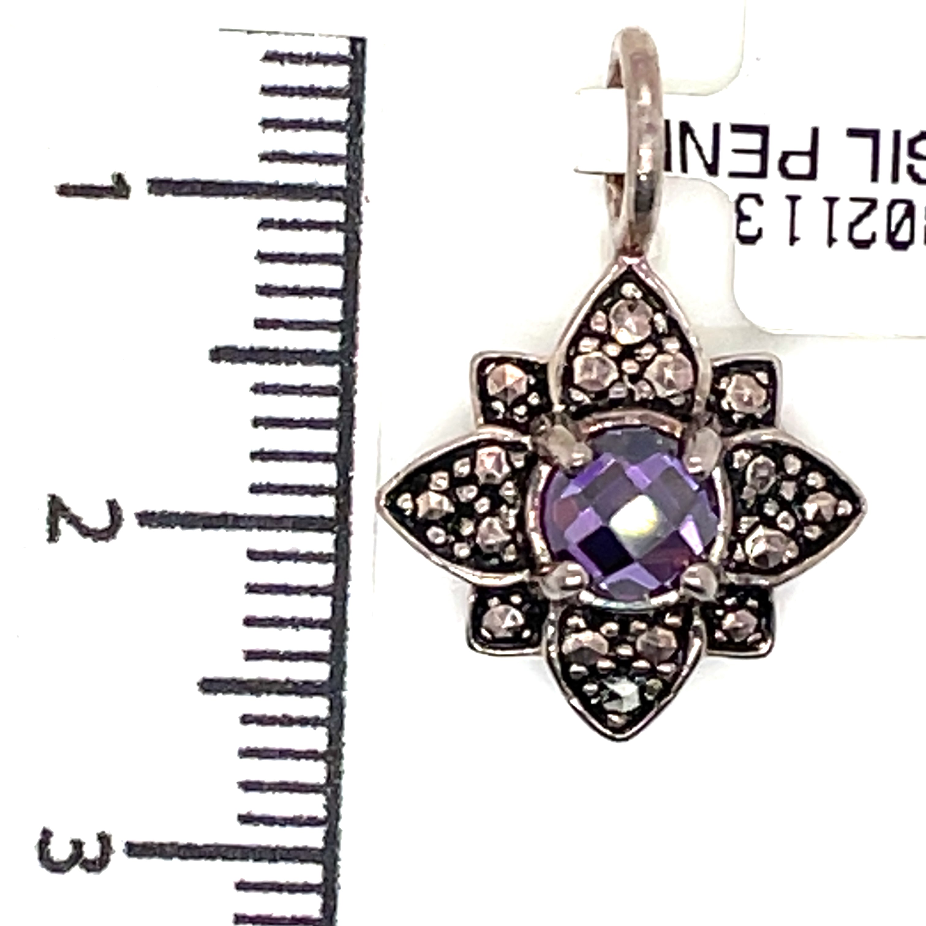 Thomas Sabo Purple Stone and Silver Flower Pendant