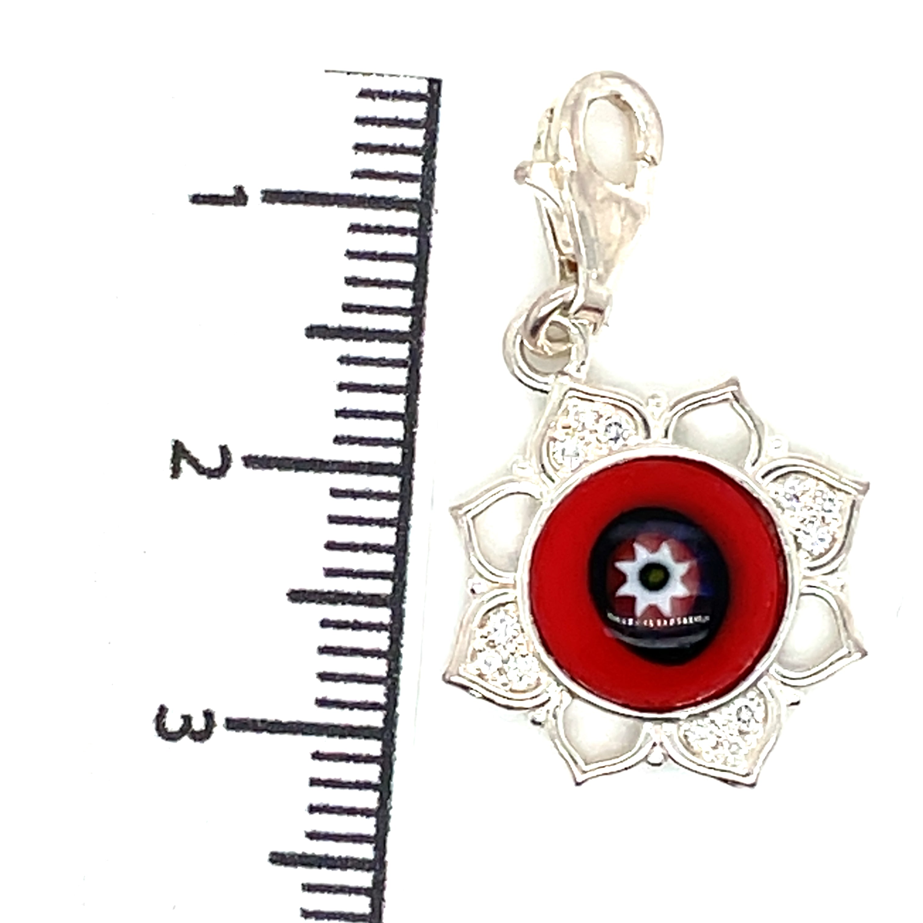Thomas Sabo Red Glass Eye Silver and Cubic Zirconia Charm