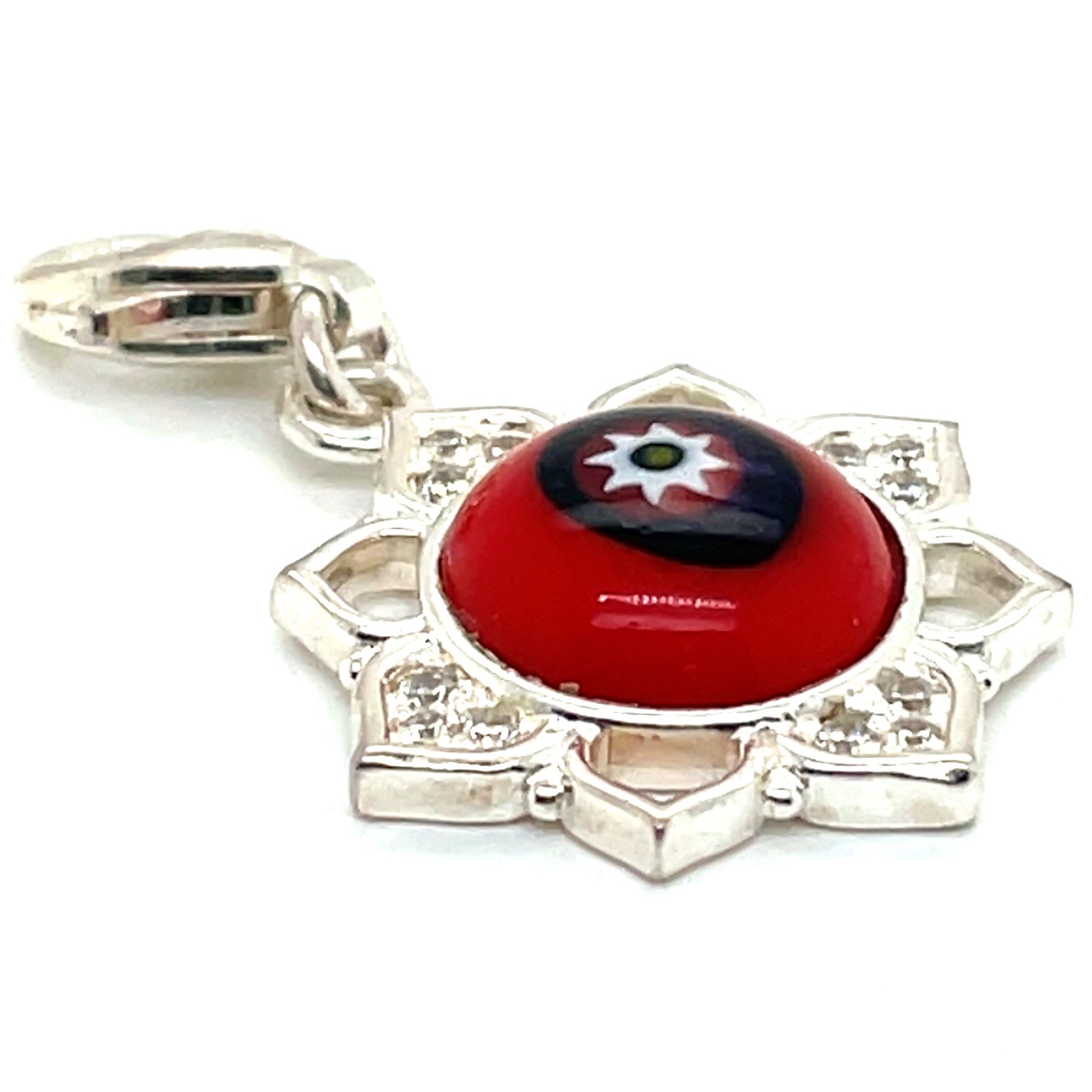 Thomas Sabo Red Glass Eye Silver and Cubic Zirconia Charm