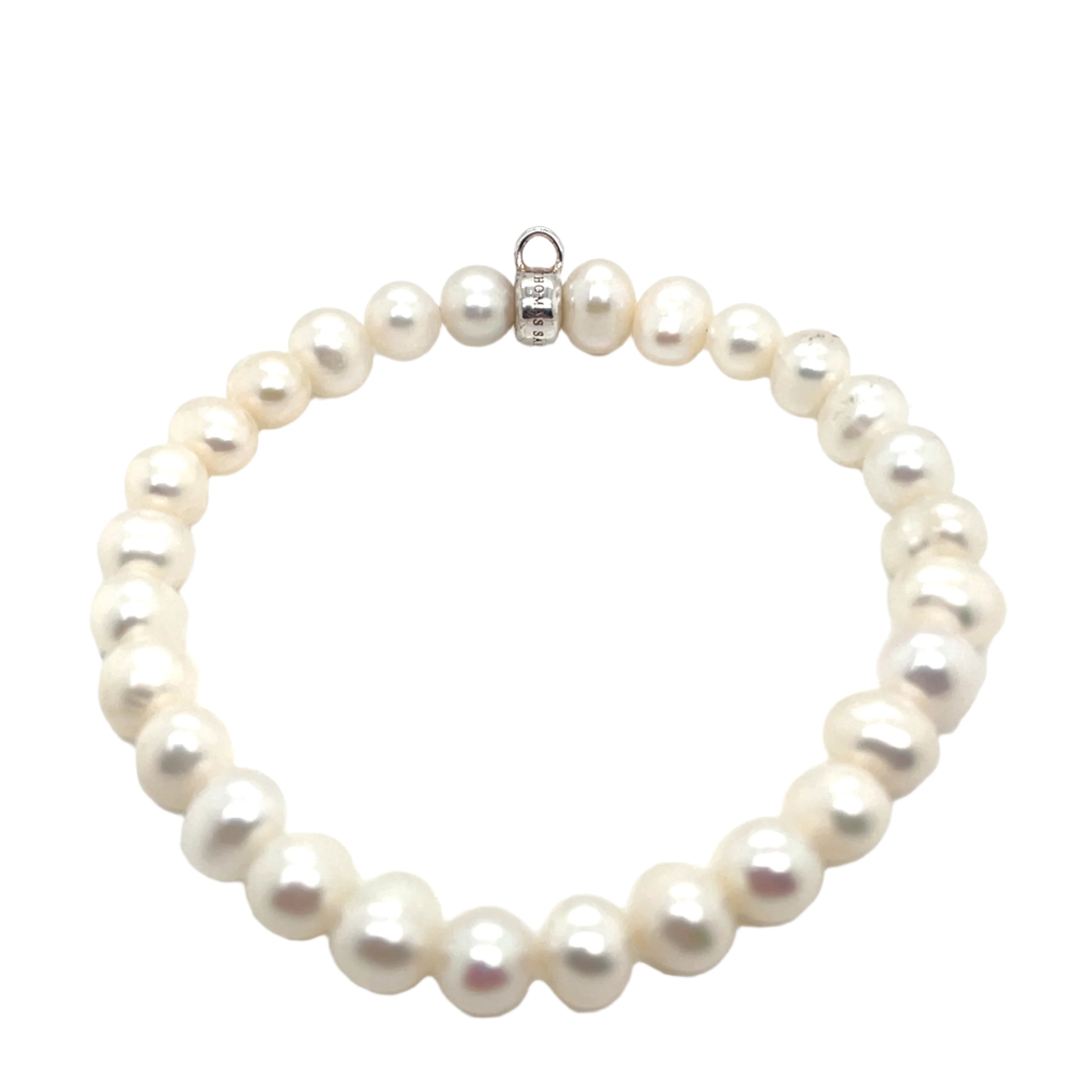 Thomas Sabo Silver Freshwater Pearl Charm Bracelet