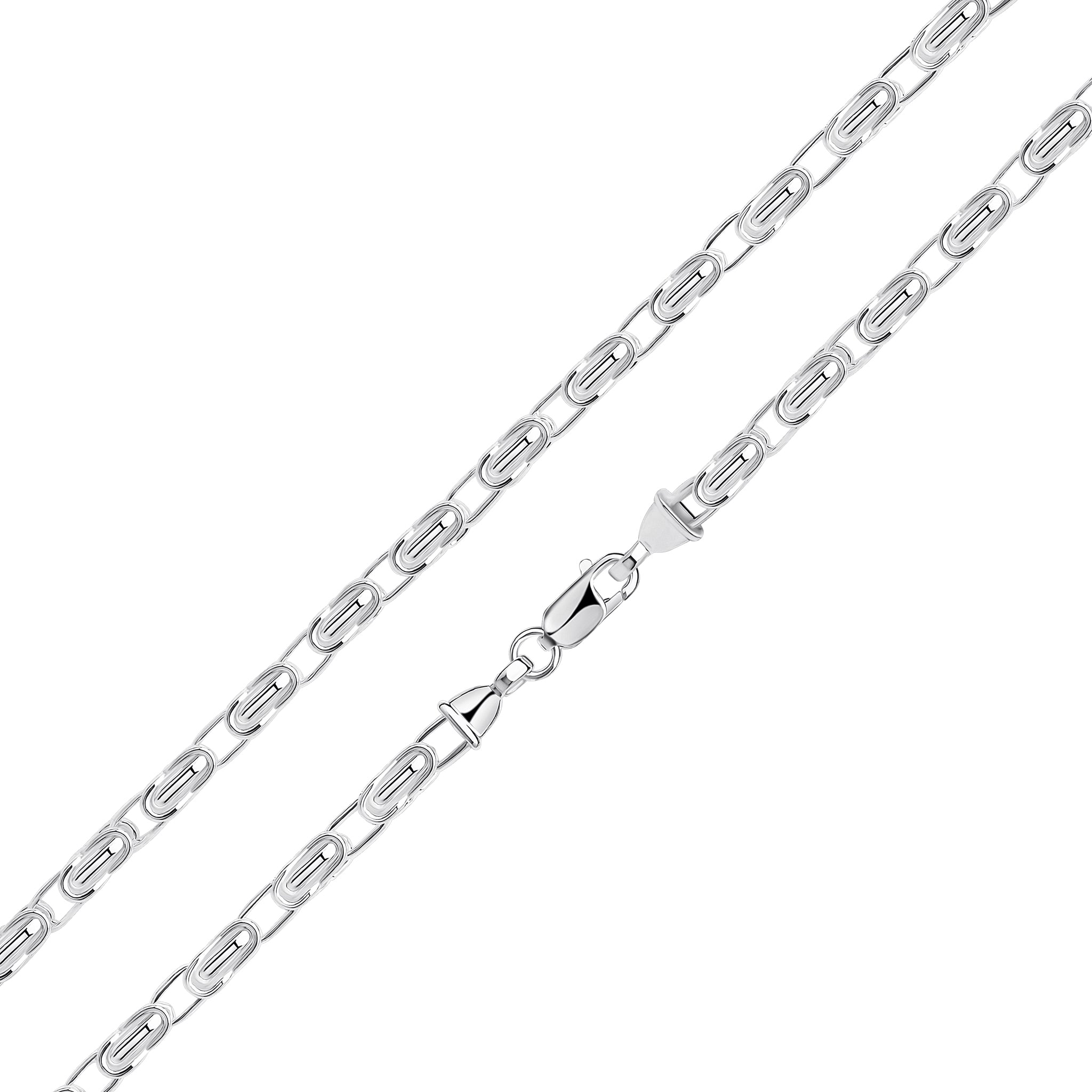 Silver Byzantine Flat Links 7.5"