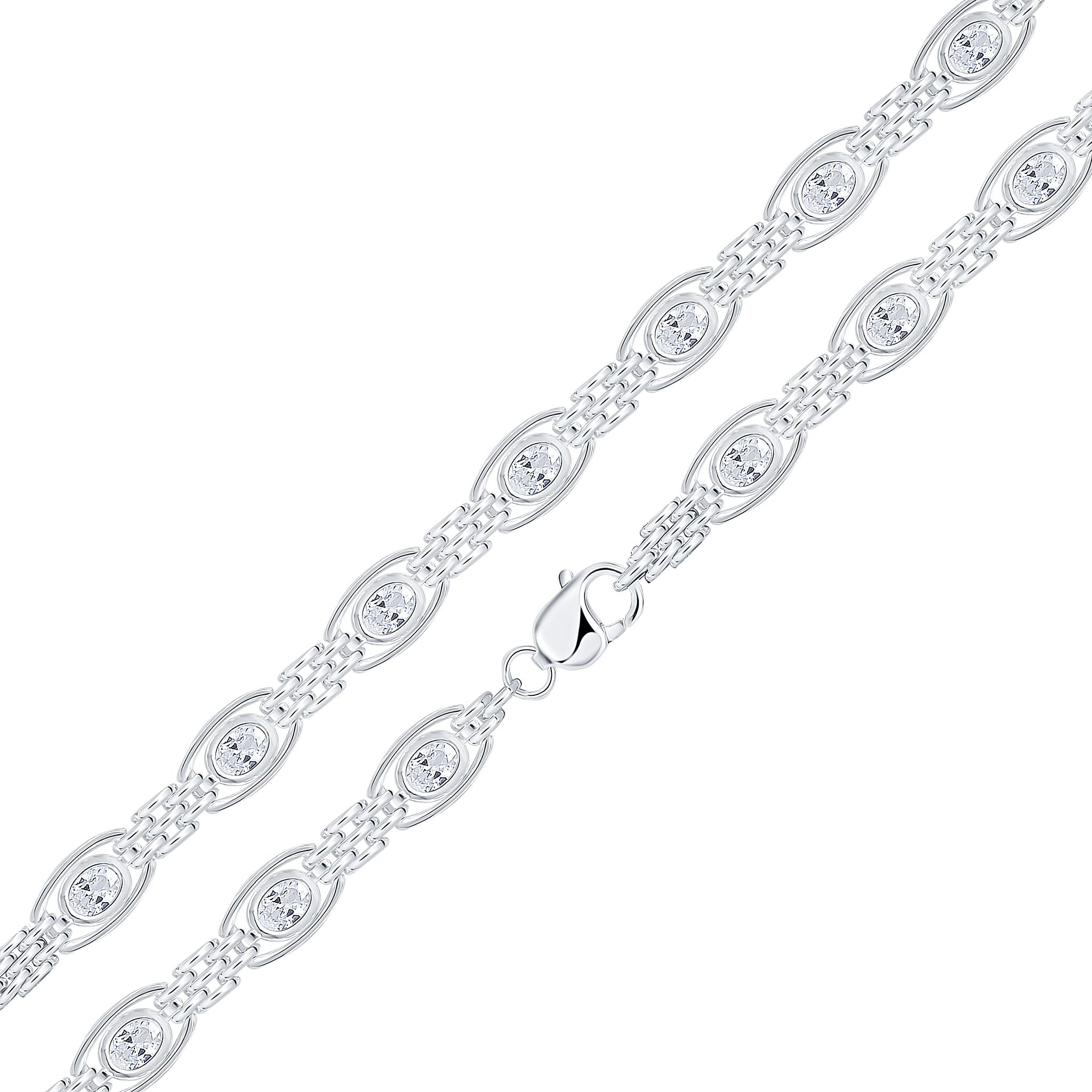 Silver 9.5mm White CZ Gate 1