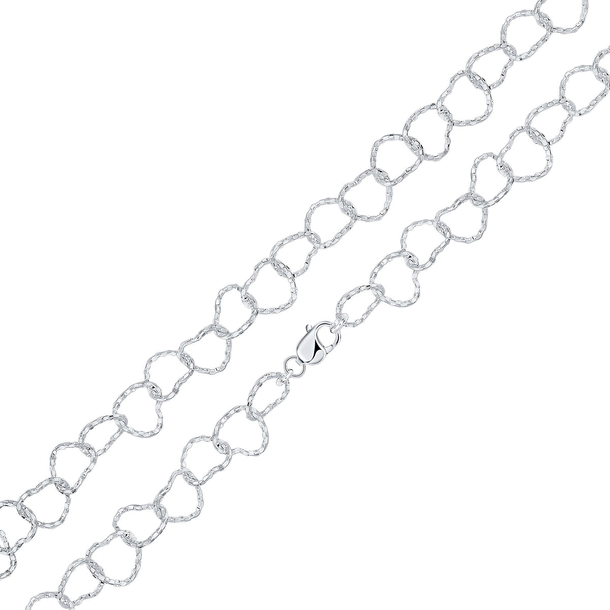 Silver 17mm Facet Heart Link 1