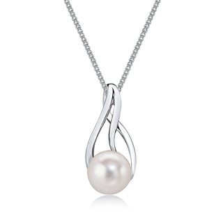 9ct White Gold Cultured Freshwater 6mm Pearl Teardrop Pendant