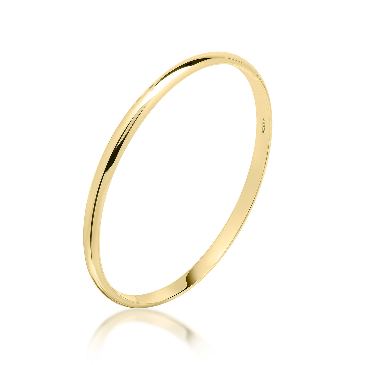 9ct Yellow Gold 5mm D-Shape Round Sla