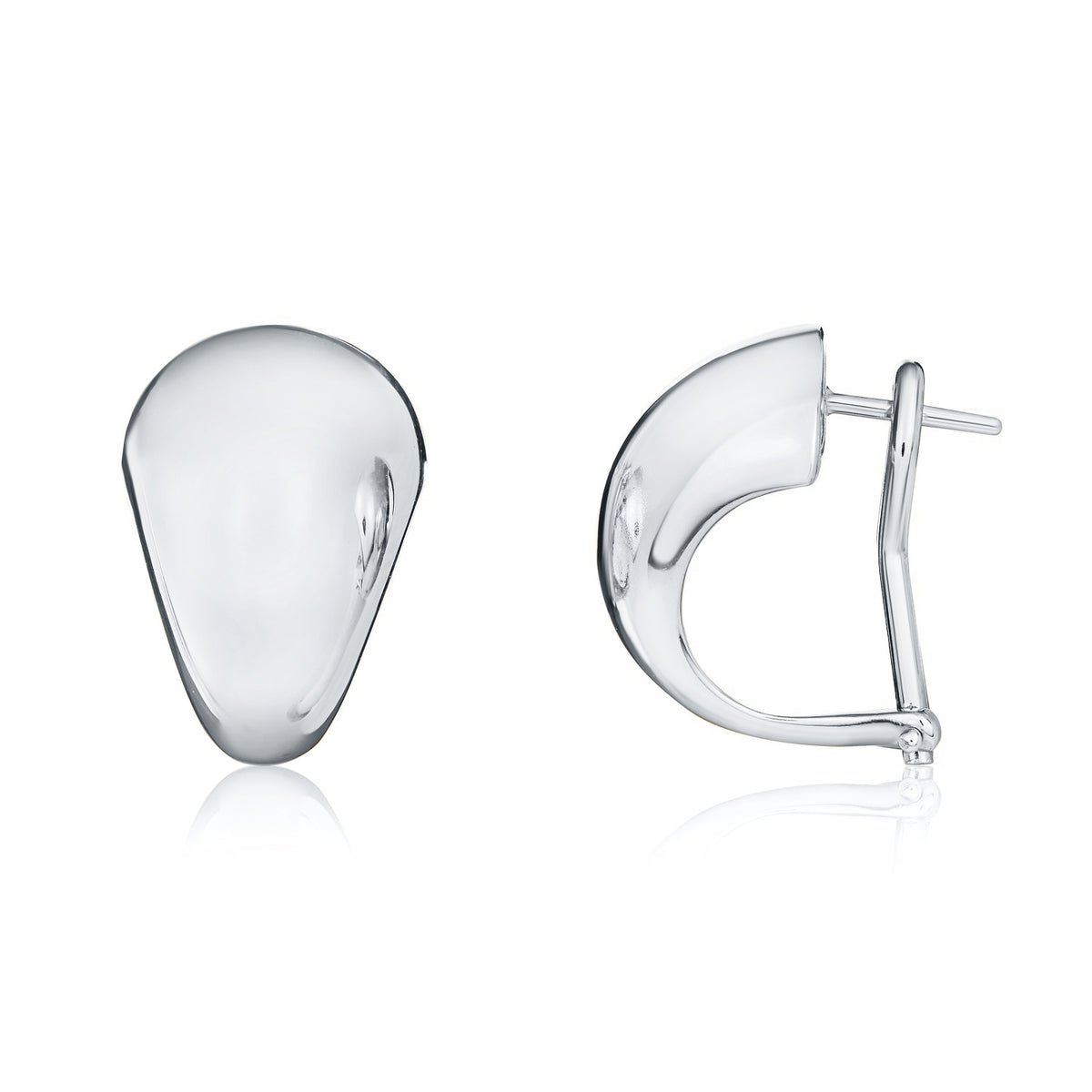 9ct White Gold Pol Tapered Peg & Clip