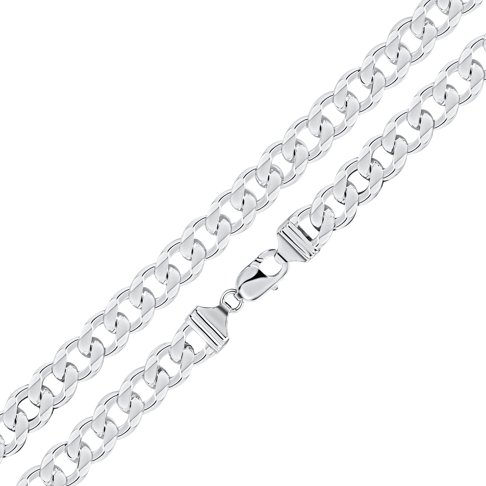 925 Sterling Silver 11mm Heavy Gents Curb Chain 1