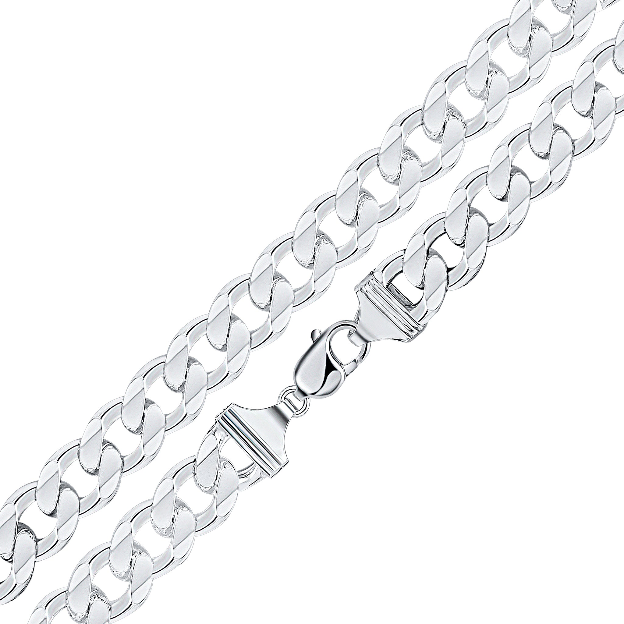 925 Sterling Silver 14mm Heavy Gents Curb Chain Bracelet 8.5"