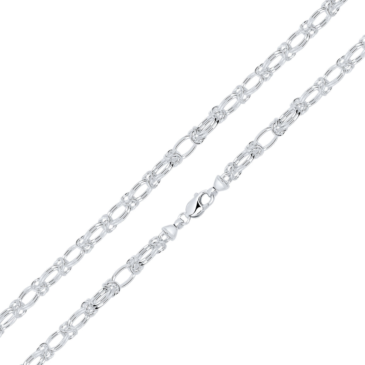 Silver 8.5mm Double Oval Byzantine 1
