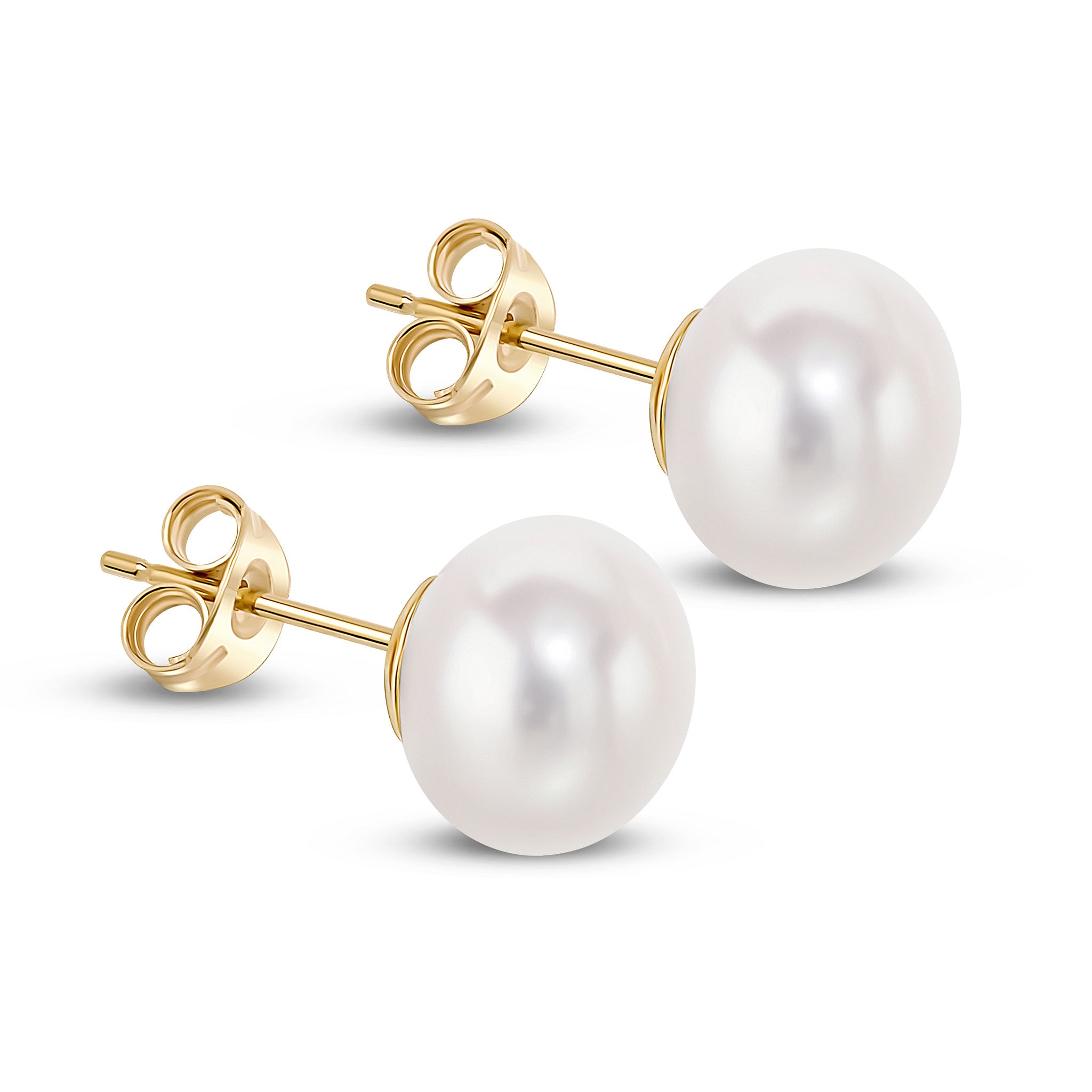 9ct yellow gold 8.5mm freshwater pearl Button Stud