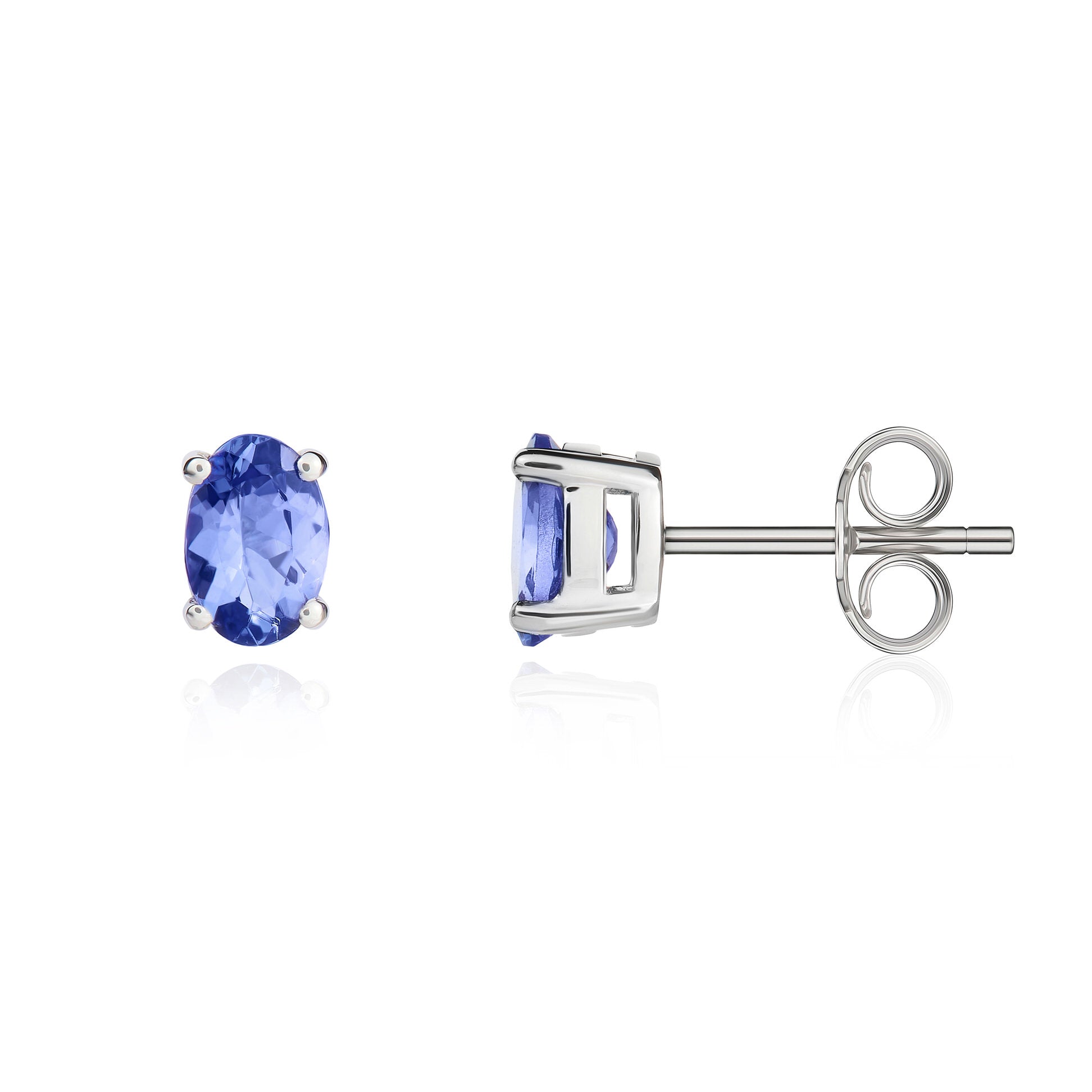 9ct White Gold 6x4 Oval Tanzanite Ers.4 Clw