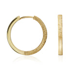 9ct Yellow Gold Brushed Finish Huggy Hoop Earrings