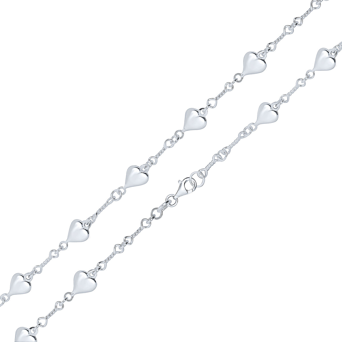 Silver 8.5mm Heart Twist Link 1
