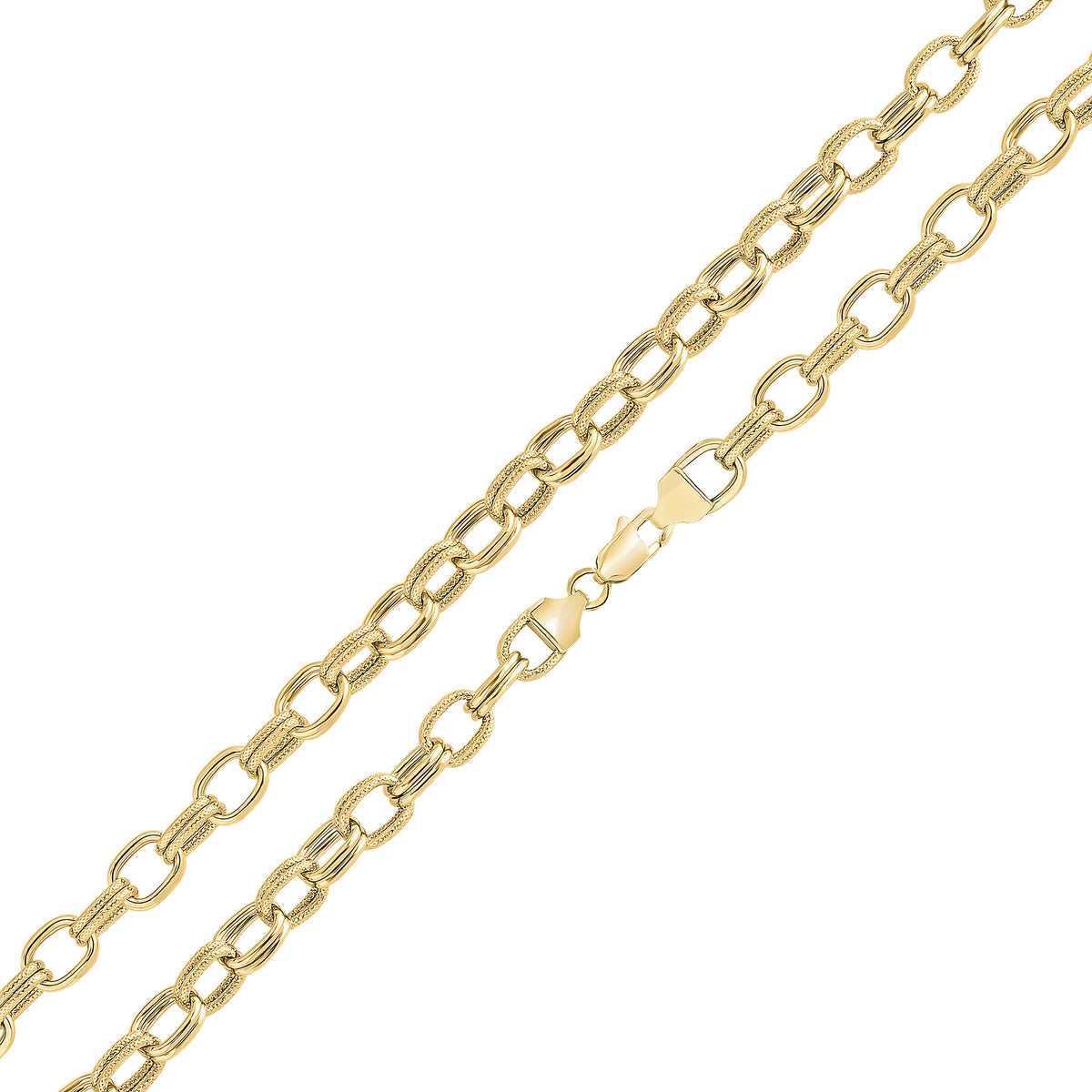 9ct Yellow Gold Handmade 6.5mm Double Belcher 7.5