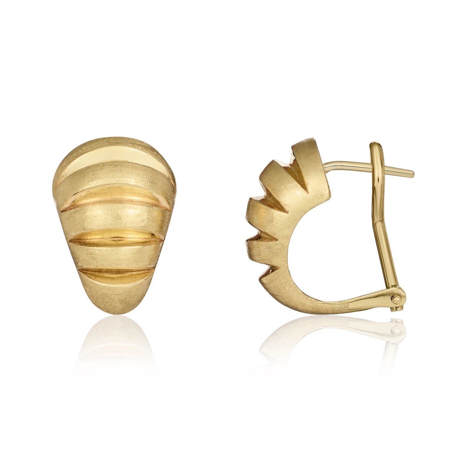 9ct yellow gold Pol&Sat Stripe Peg&Cl