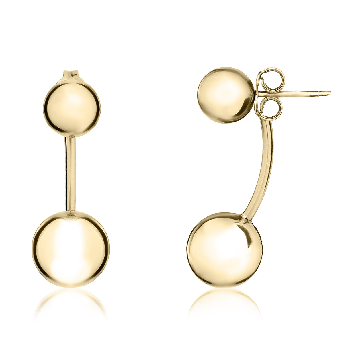 9ct Yellow Gold Double Pol Ball Drop E R