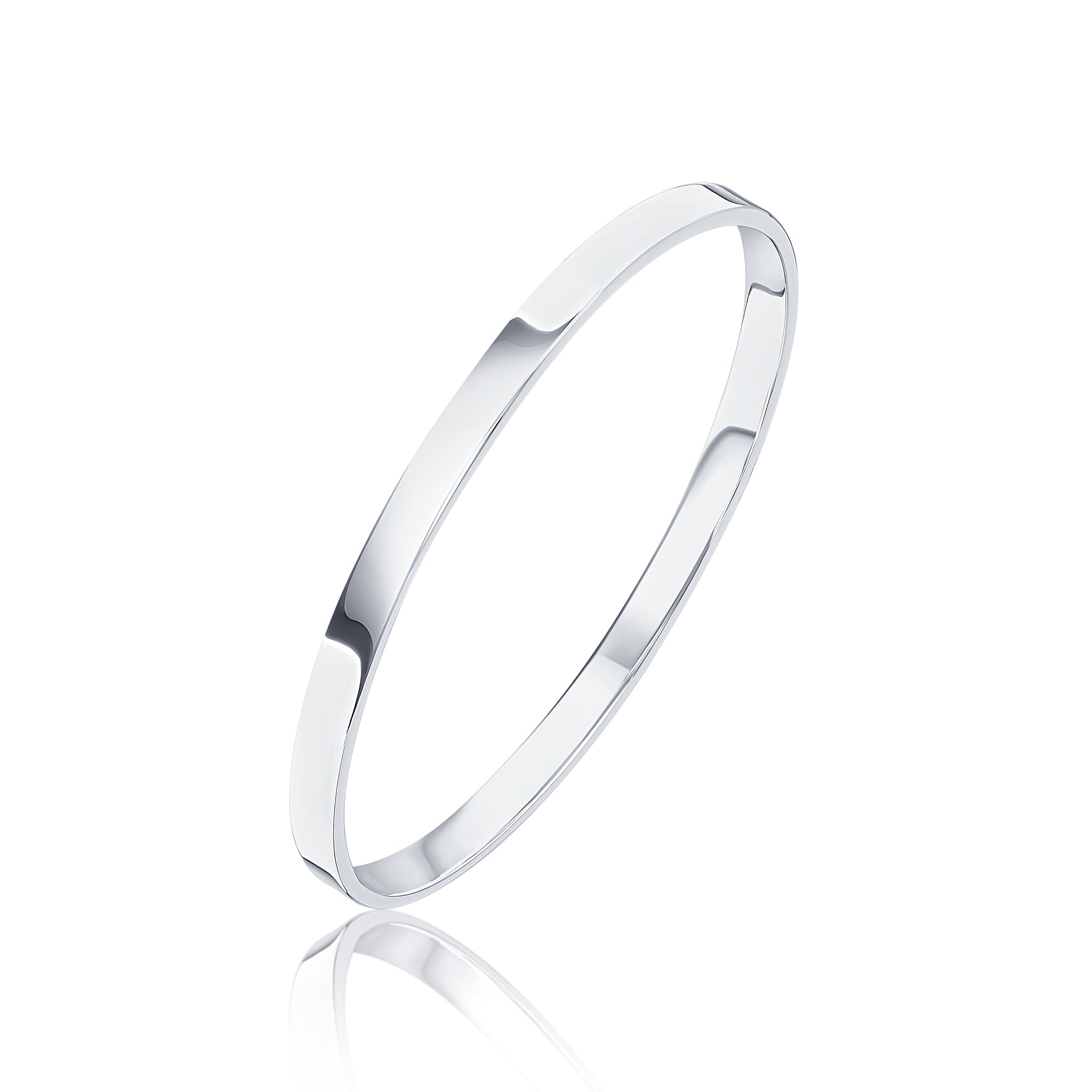 5mm Flat Shape 65m Dia Bangle SIlver