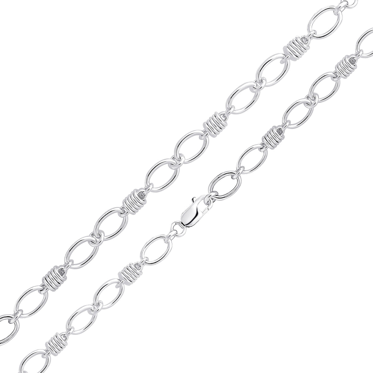 Silver 9.3mm Oval + Spring 1
