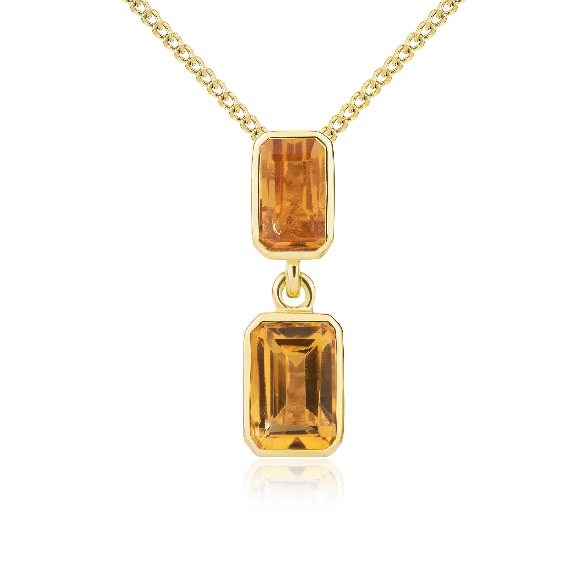 9ct Yellow Gold Oct Cit Double Drp Pdt