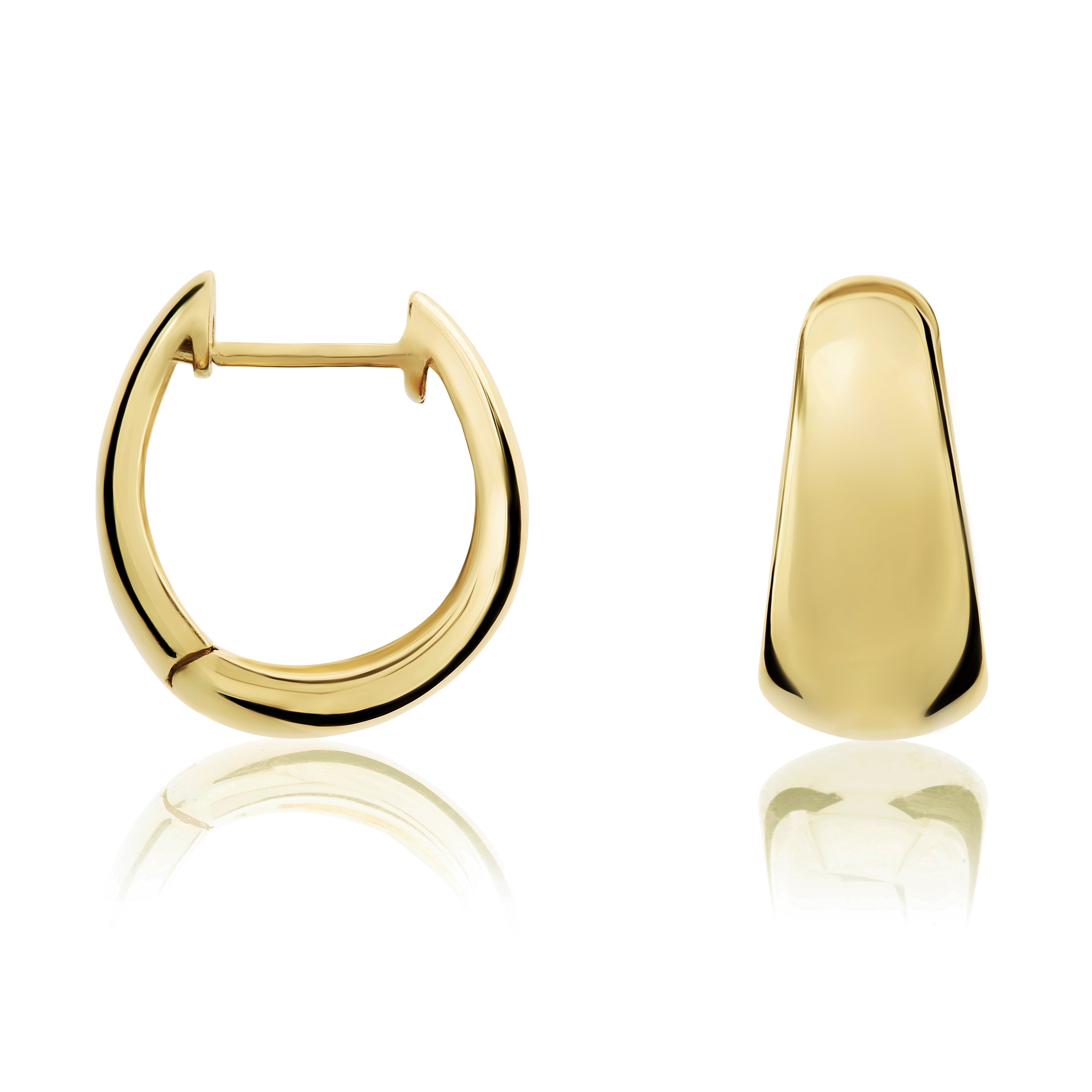 9ct Yellow Gold Tapered Polished Huggy Hoop Earrings