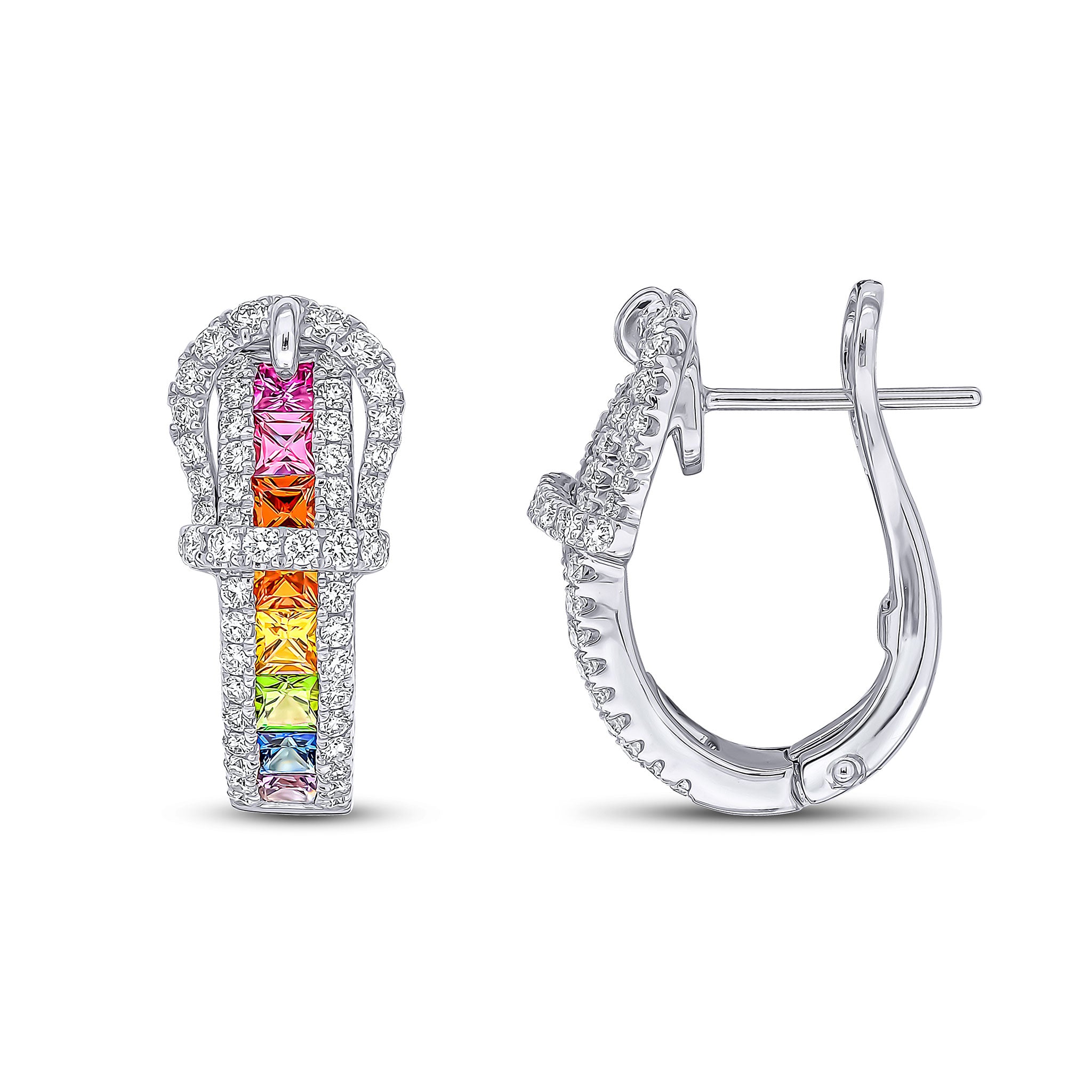 18wg M-Sap & Diamond Buckle Ear