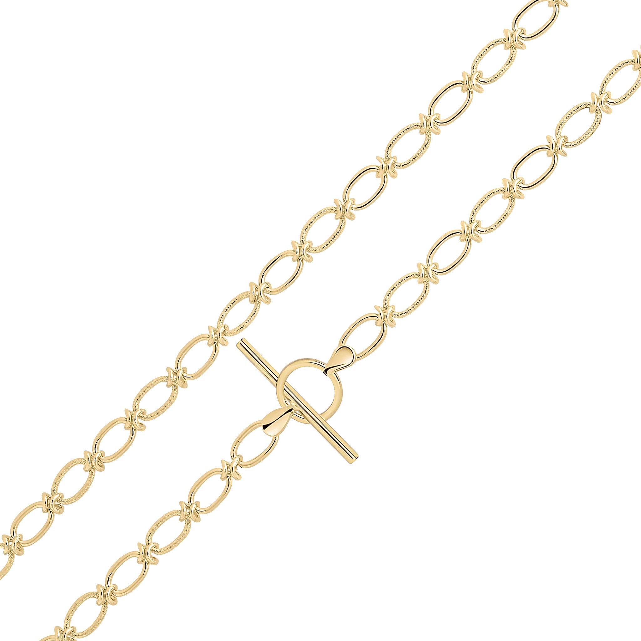 9ct Yellow Gold Plain Textured Oval Handmade 7.5