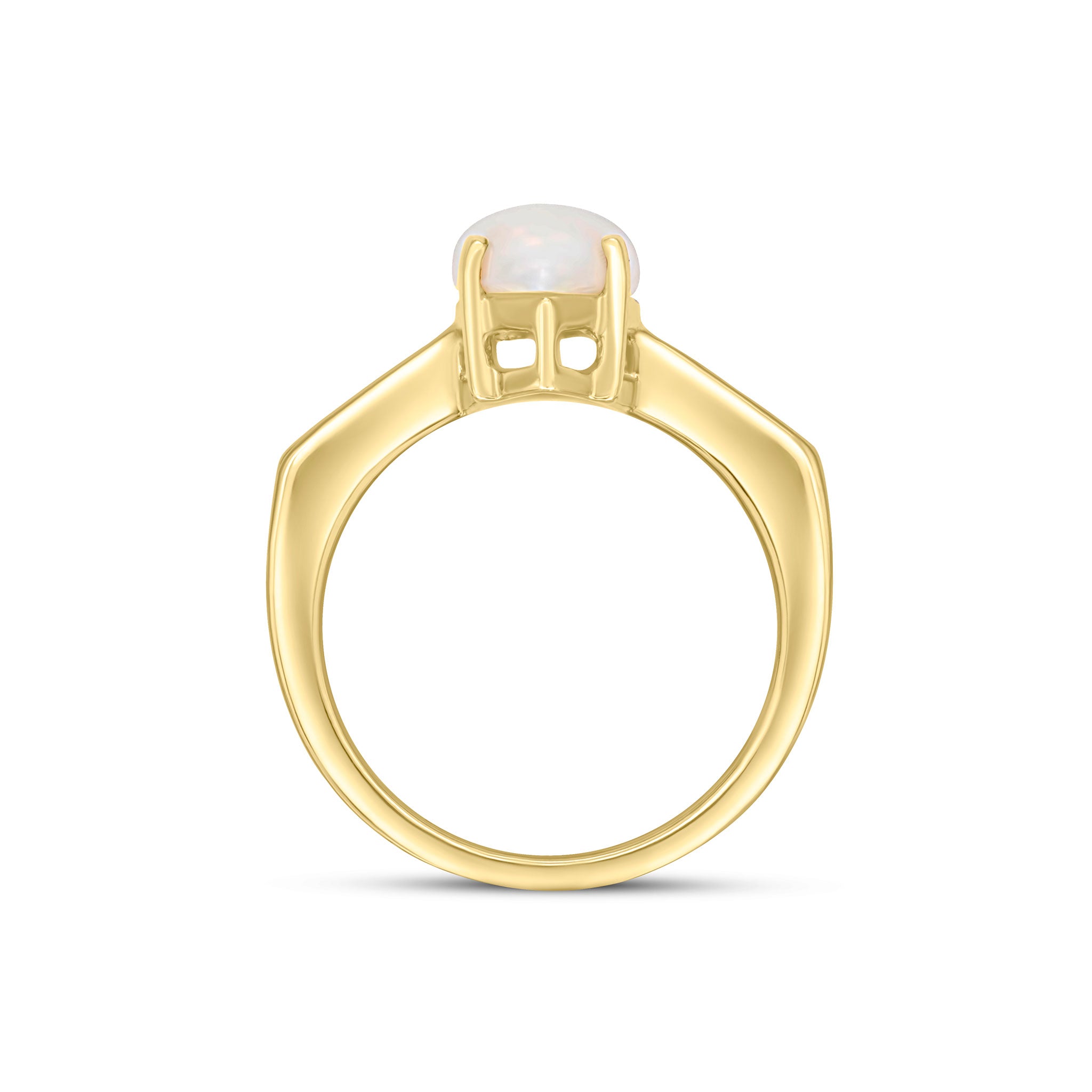 9CT YG 15X7 MARQUISE OPAL SINGLE STONE RING WITH CHANNEL SET DIAMOND SHOULDERS 1