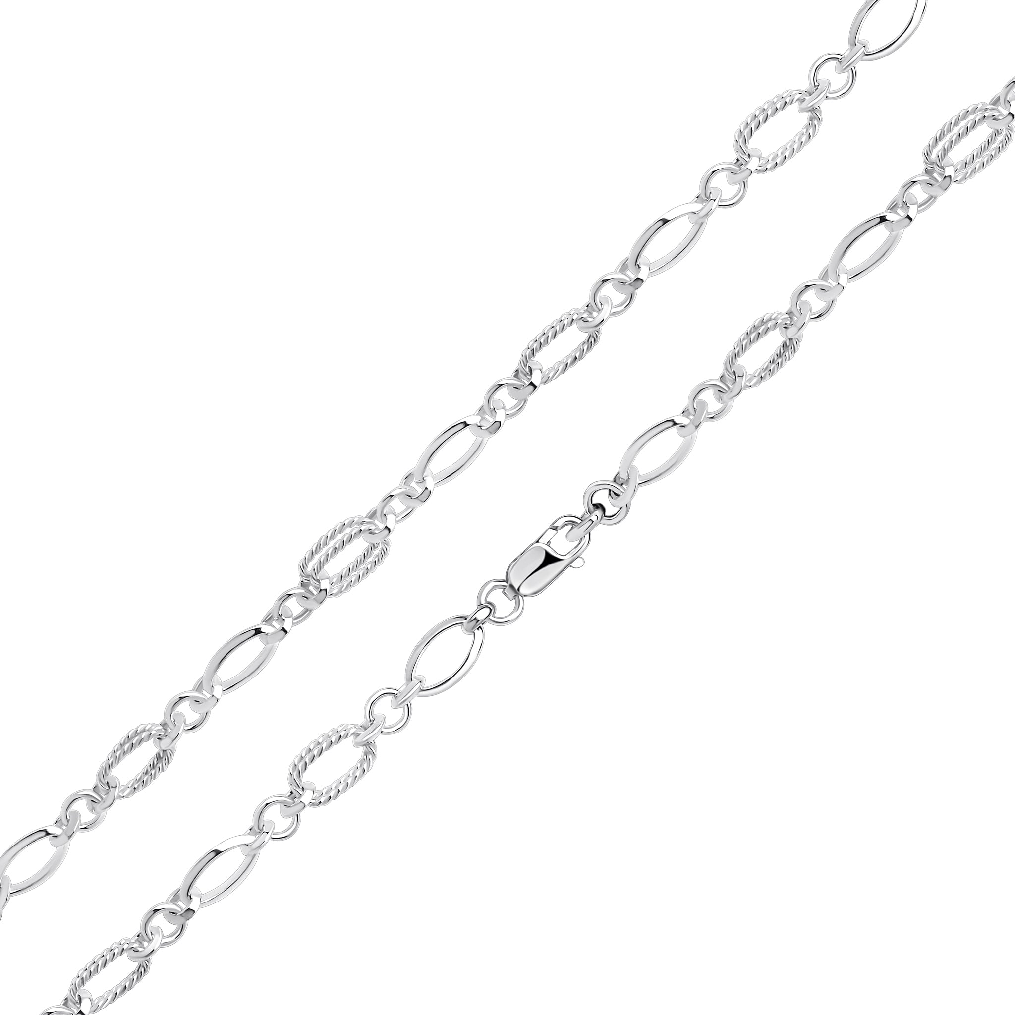 Silver Oval and Textured Fancy 7.5"